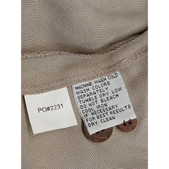 Eagle Dry Goods Co. Button Front Shirt Men's Beige Silk Chrysler Financial XXL - Picture 10 of 11